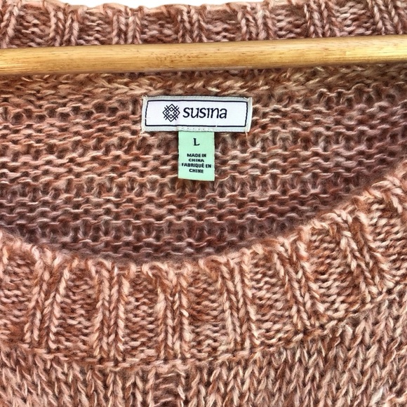 Susina Pink Tan Chunky Pullover Sweater NEW - Picture 5 of 6